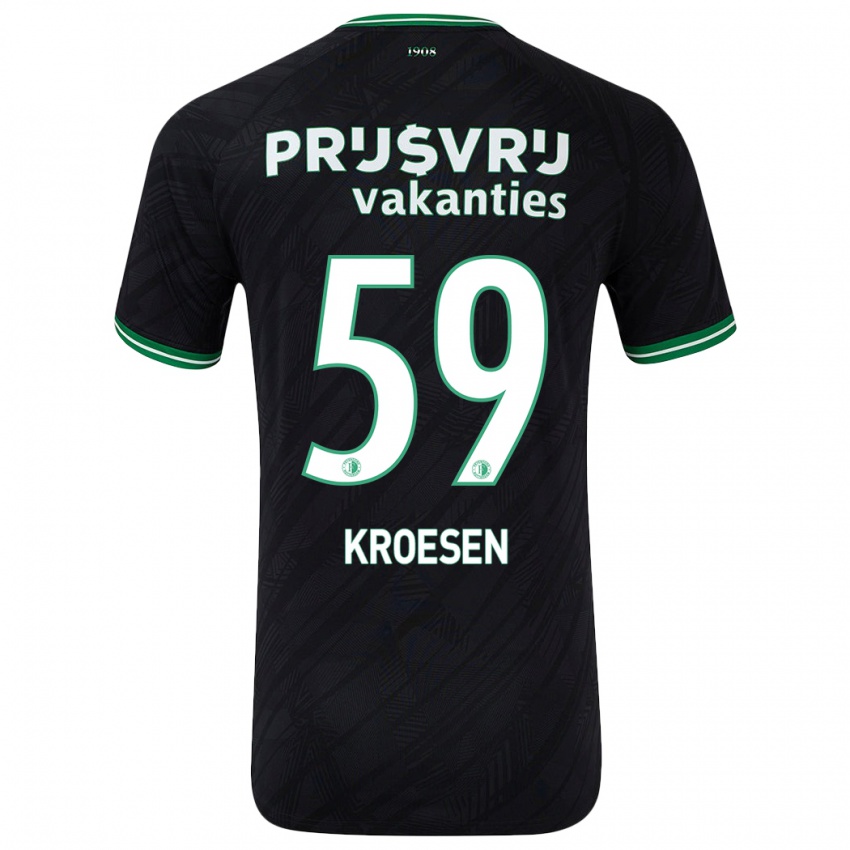 Dětské Jaimy Kroesen #59 Černo Zelená Daleko Hráčské Dresy 2024/25 Dres