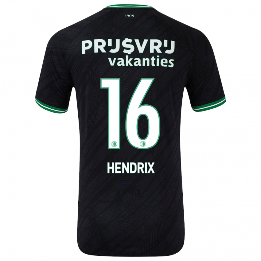 Dětské Jorrit Hendrix #16 Černo Zelená Daleko Hráčské Dresy 2024/25 Dres