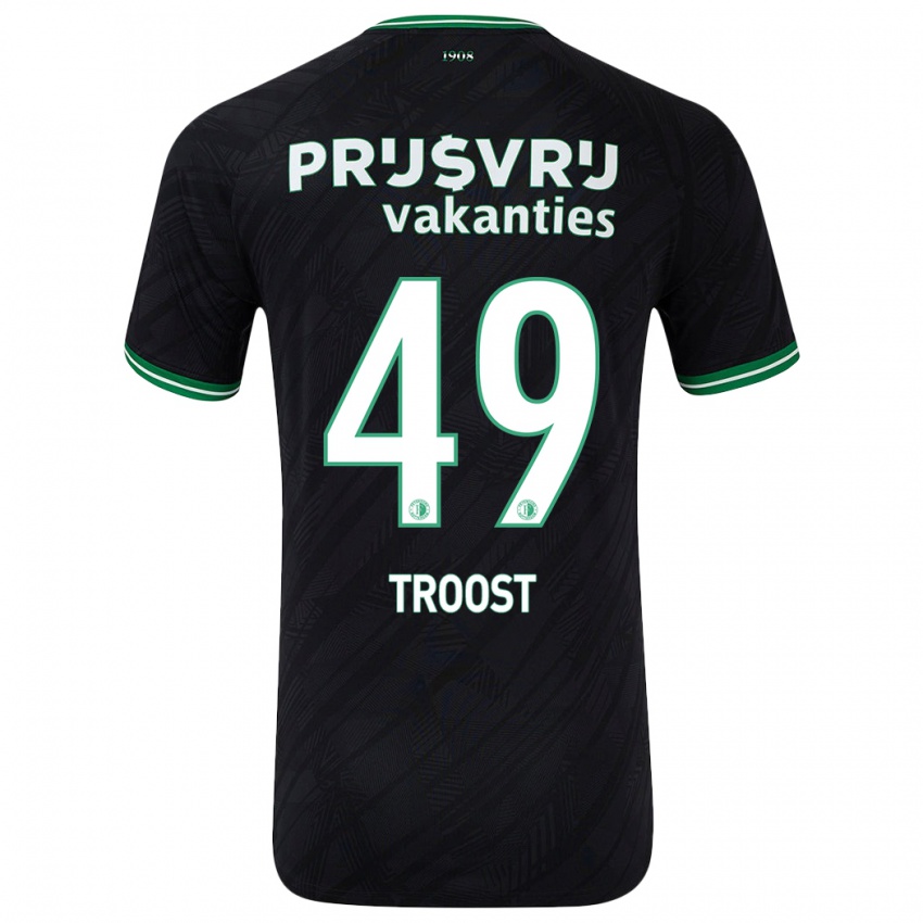 Dětské Tein Troost #49 Černo Zelená Daleko Hráčské Dresy 2024/25 Dres