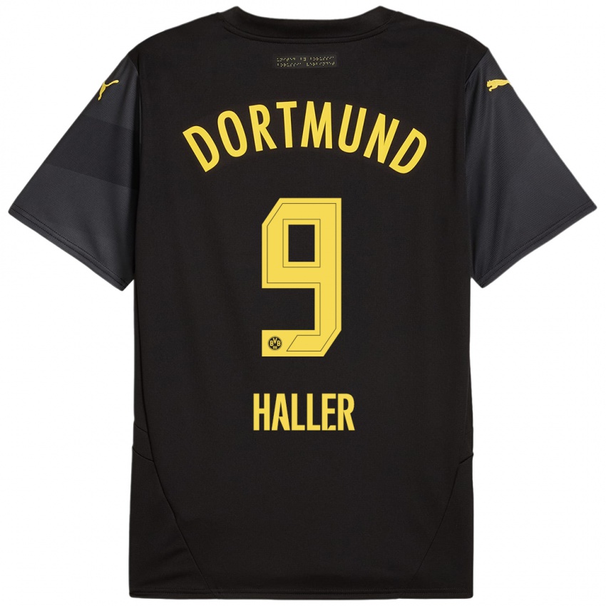 Dětské Sebastien Haller #9 Černá Žlutá Daleko Hráčské Dresy 2024/25 Dres