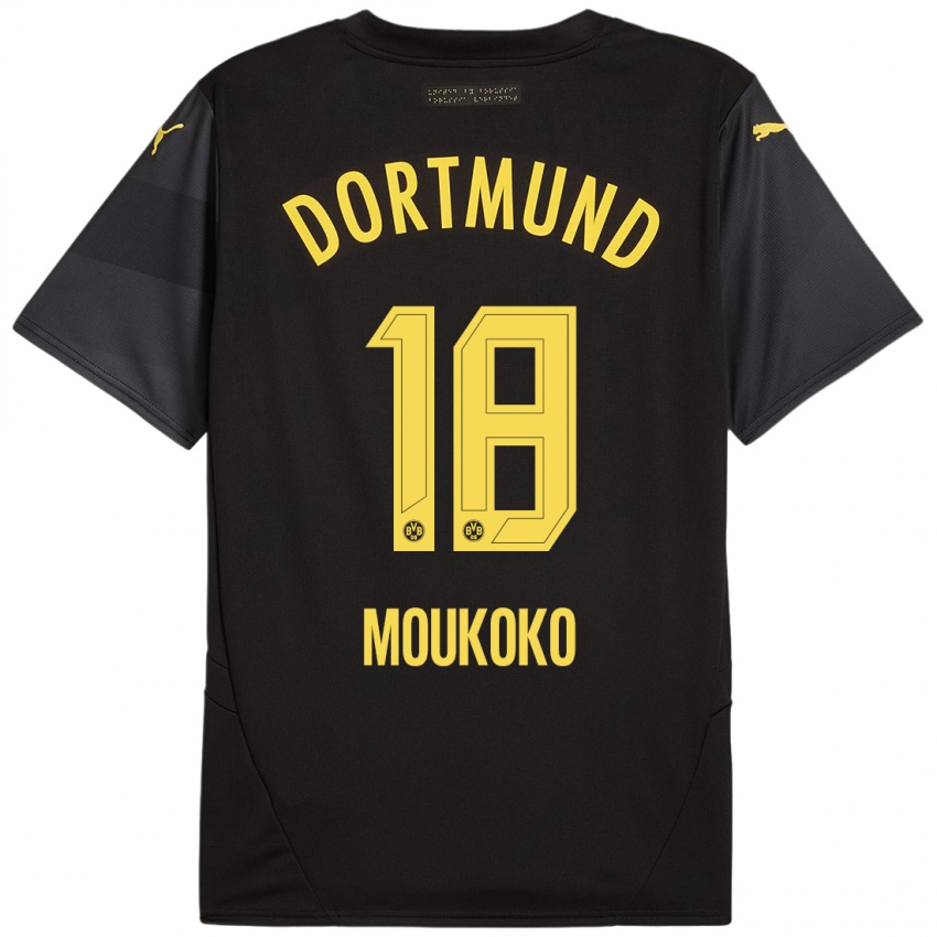 Dětské Youssoufa Moukoko #18 Černá Žlutá Daleko Hráčské Dresy 2024/25 Dres