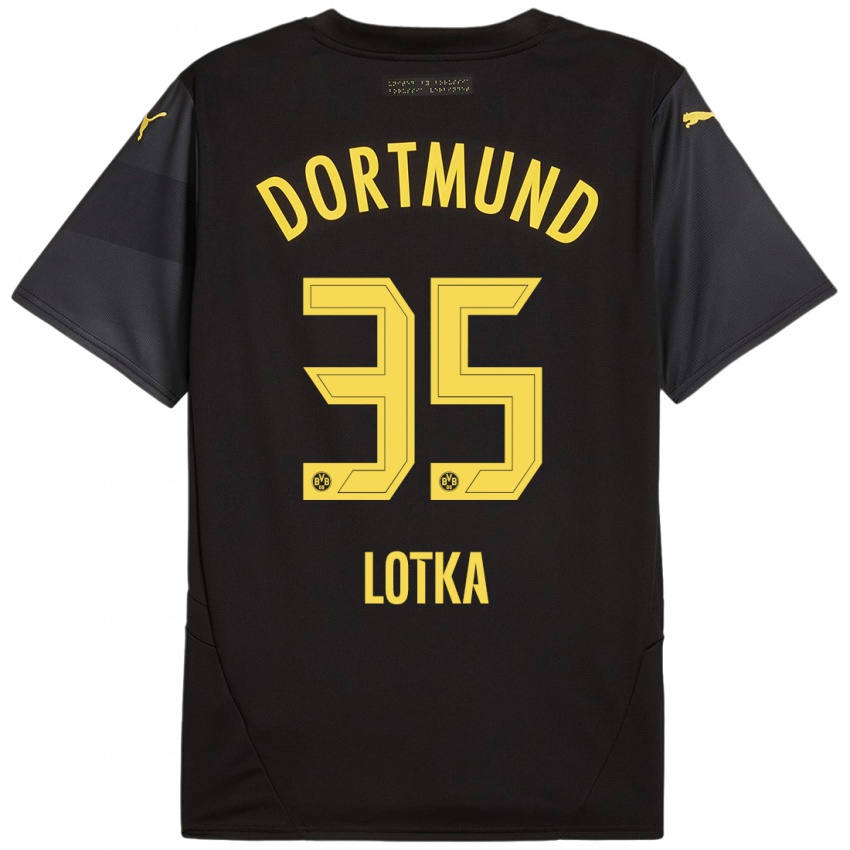 Dětské Marcel Lotka #35 Černá Žlutá Daleko Hráčské Dresy 2024/25 Dres