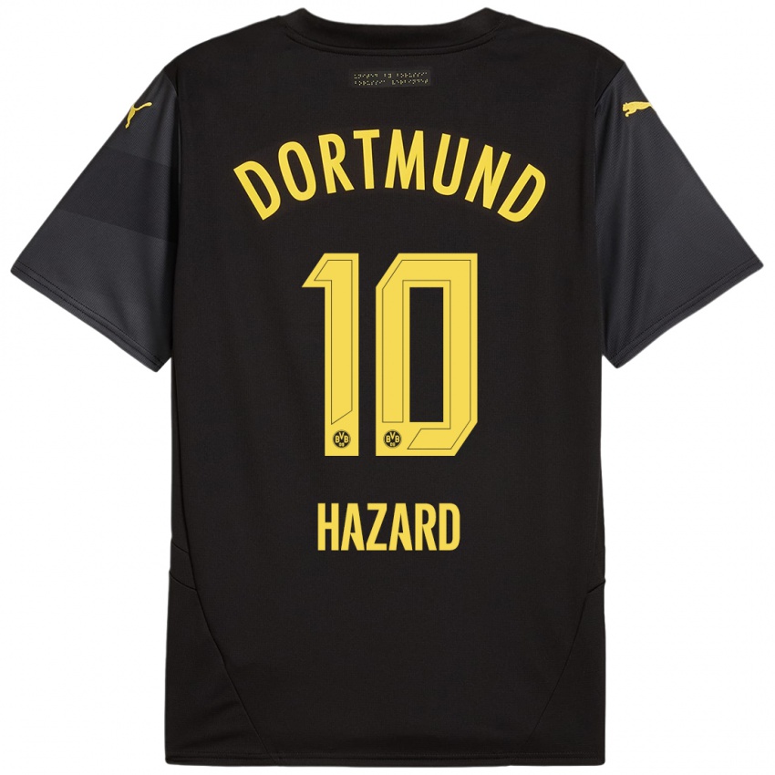 Dětské Thorgan Hazard #10 Černá Žlutá Daleko Hráčské Dresy 2024/25 Dres