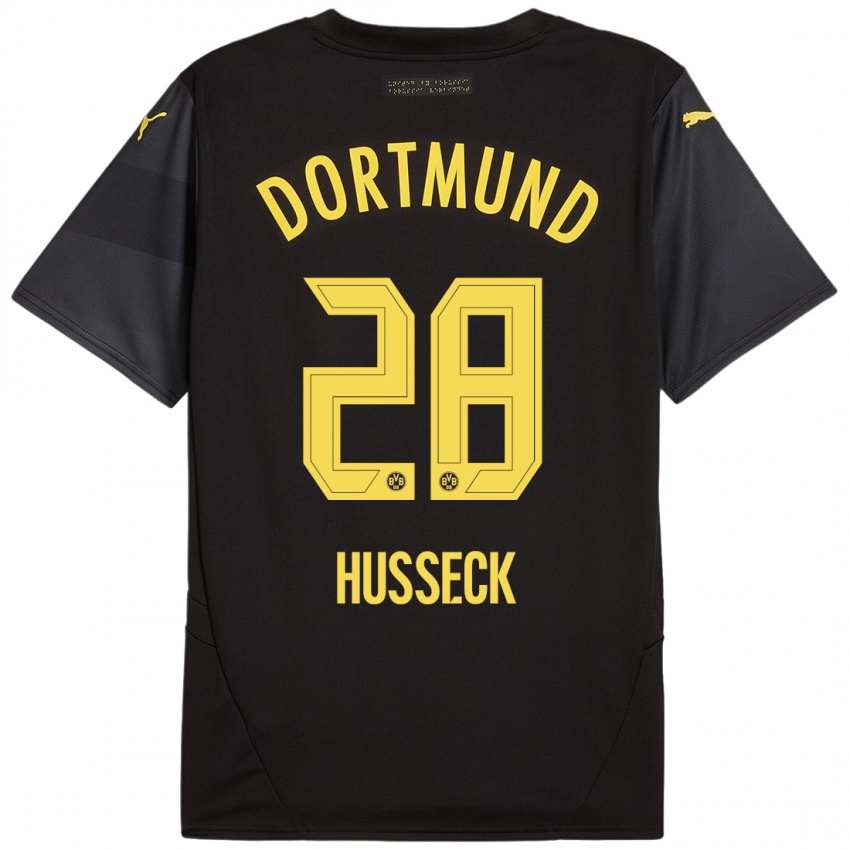 Dětské Jonah Husseck #28 Černá Žlutá Daleko Hráčské Dresy 2024/25 Dres