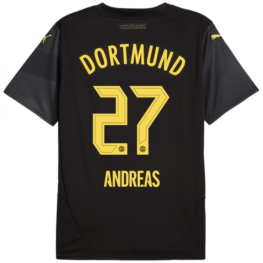 Dětské Kuno Andreas #27 Černá Žlutá Daleko Hráčské Dresy 2024/25 Dres