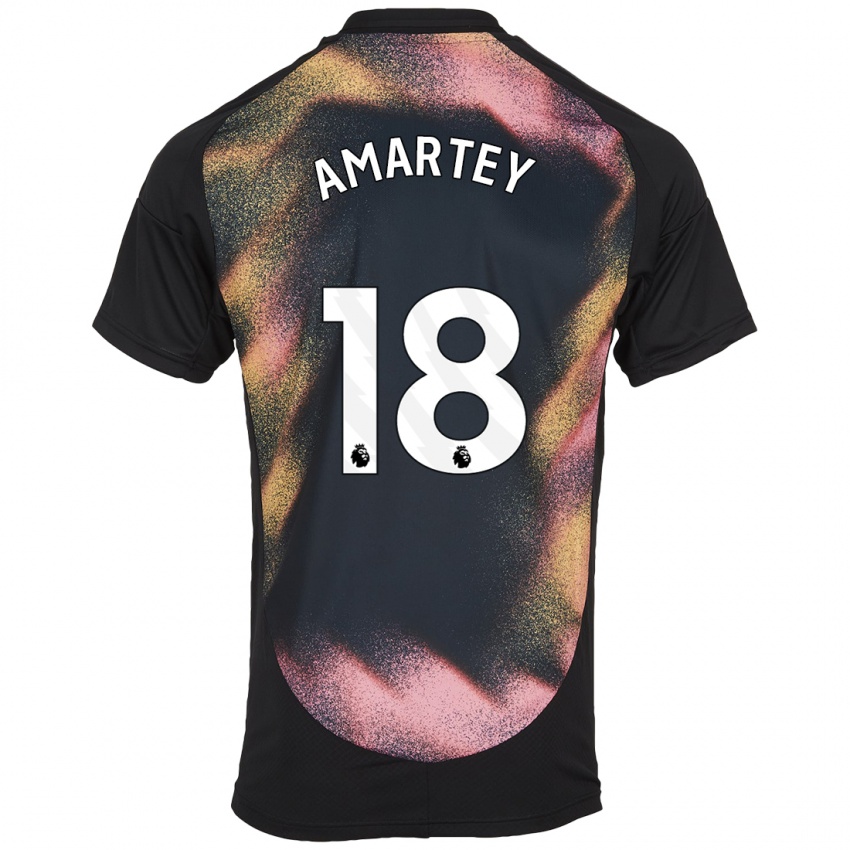 Dětské Daniel Amartey #18 Černá Bílá Daleko Hráčské Dresy 2024/25 Dres