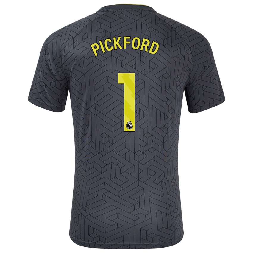 Dětské Pickford #1 Černá Žlutá Daleko Hráčské Dresy 2024/25 Dres