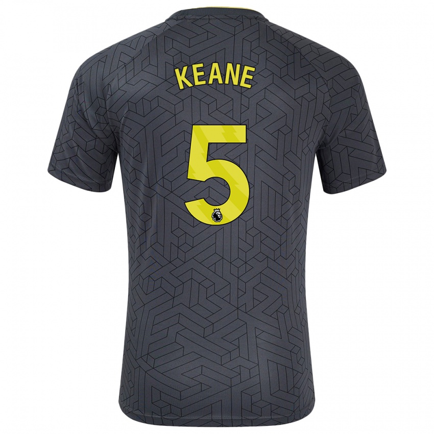 Dětské Michael Keane #5 Černá Žlutá Daleko Hráčské Dresy 2024/25 Dres