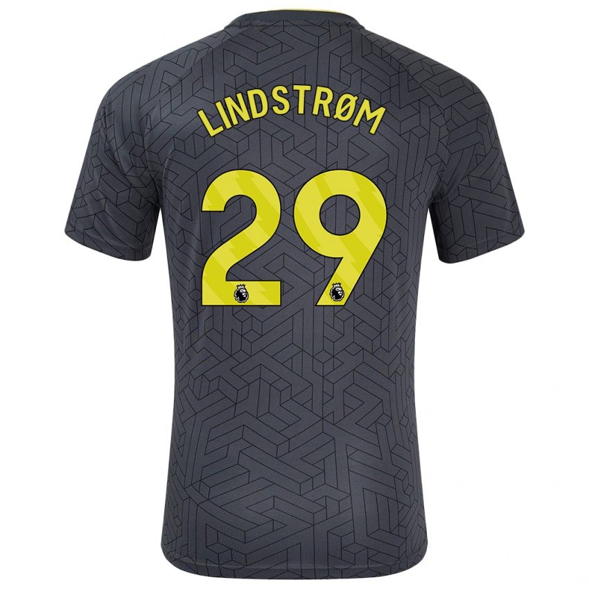 Dětské Jesper Lindstrøm #29 Černá Žlutá Daleko Hráčské Dresy 2024/25 Dres