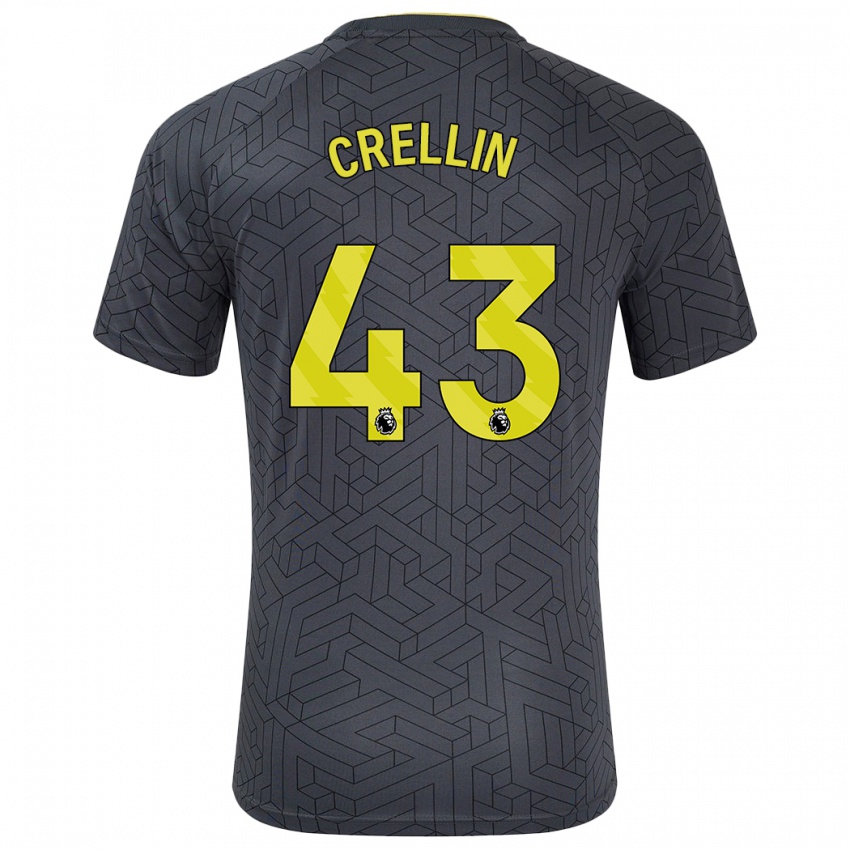 Dětské Billy Crellin #43 Černá Žlutá Daleko Hráčské Dresy 2024/25 Dres