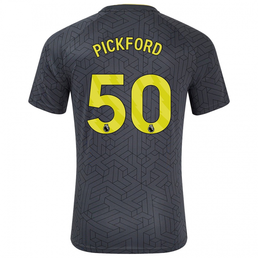 Dětské George Pickford #50 Černá Žlutá Daleko Hráčské Dresy 2024/25 Dres