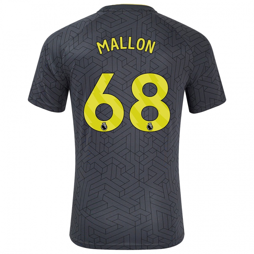 Dětské Mathew Mallon #68 Černá Žlutá Daleko Hráčské Dresy 2024/25 Dres