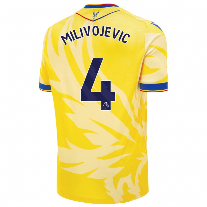 Dětské Luka Milivojevic #4 Žluť Daleko Hráčské Dresy 2024/25 Dres