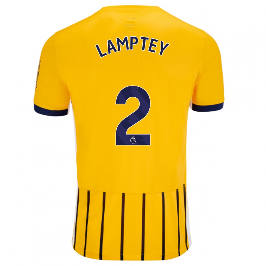 Dětské Tariq Lamptey #2 Zlaté Modré Proužky Daleko Hráčské Dresy 2024/25 Dres