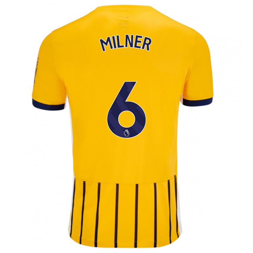 Dětské James Milner #6 Zlaté Modré Proužky Daleko Hráčské Dresy 2024/25 Dres