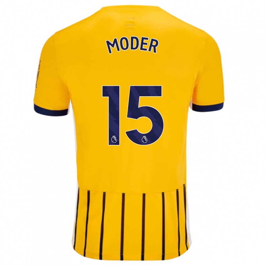 Dětské Jakub Moder #15 Zlaté Modré Proužky Daleko Hráčské Dresy 2024/25 Dres