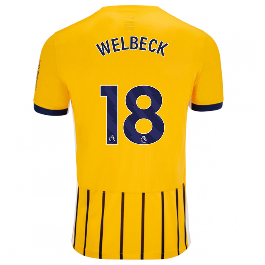 Dětské Danny Welbeck #18 Zlaté Modré Proužky Daleko Hráčské Dresy 2024/25 Dres