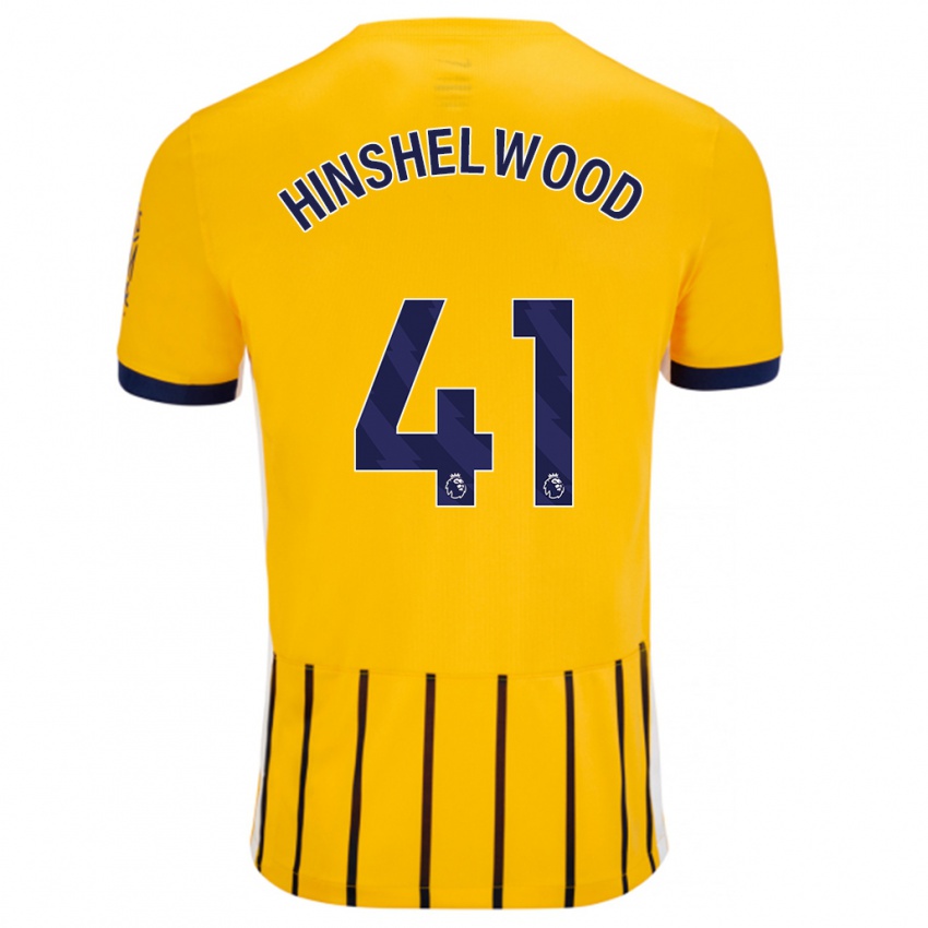 Dětské Jack Hinshelwood #41 Zlaté Modré Proužky Daleko Hráčské Dresy 2024/25 Dres