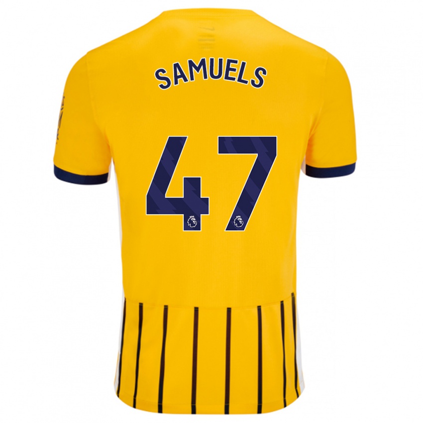 Dětské Imari Samuels #47 Zlaté Modré Proužky Daleko Hráčské Dresy 2024/25 Dres