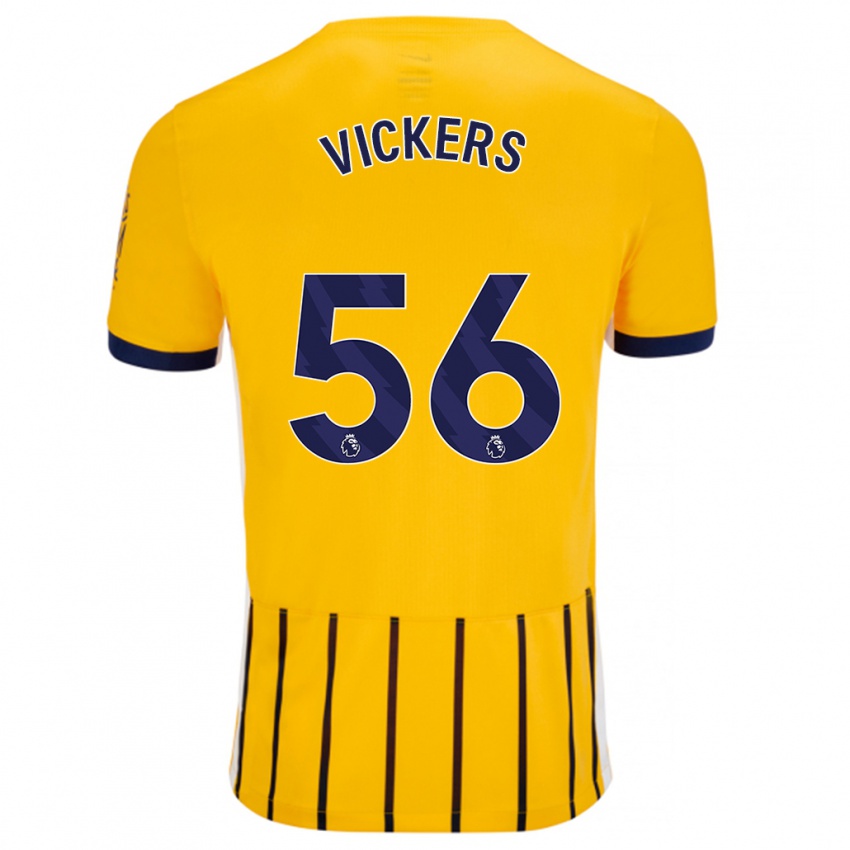 Dětské Caylan Vickers #56 Zlaté Modré Proužky Daleko Hráčské Dresy 2024/25 Dres