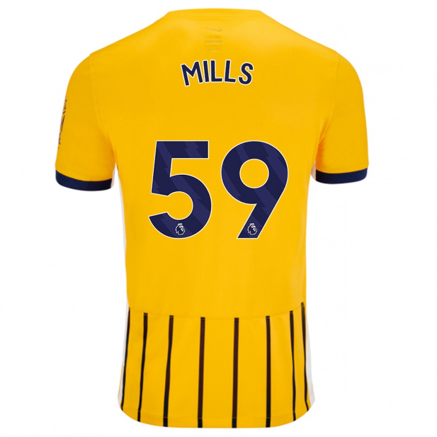 Dětské Harry Mills #59 Zlaté Modré Proužky Daleko Hráčské Dresy 2024/25 Dres