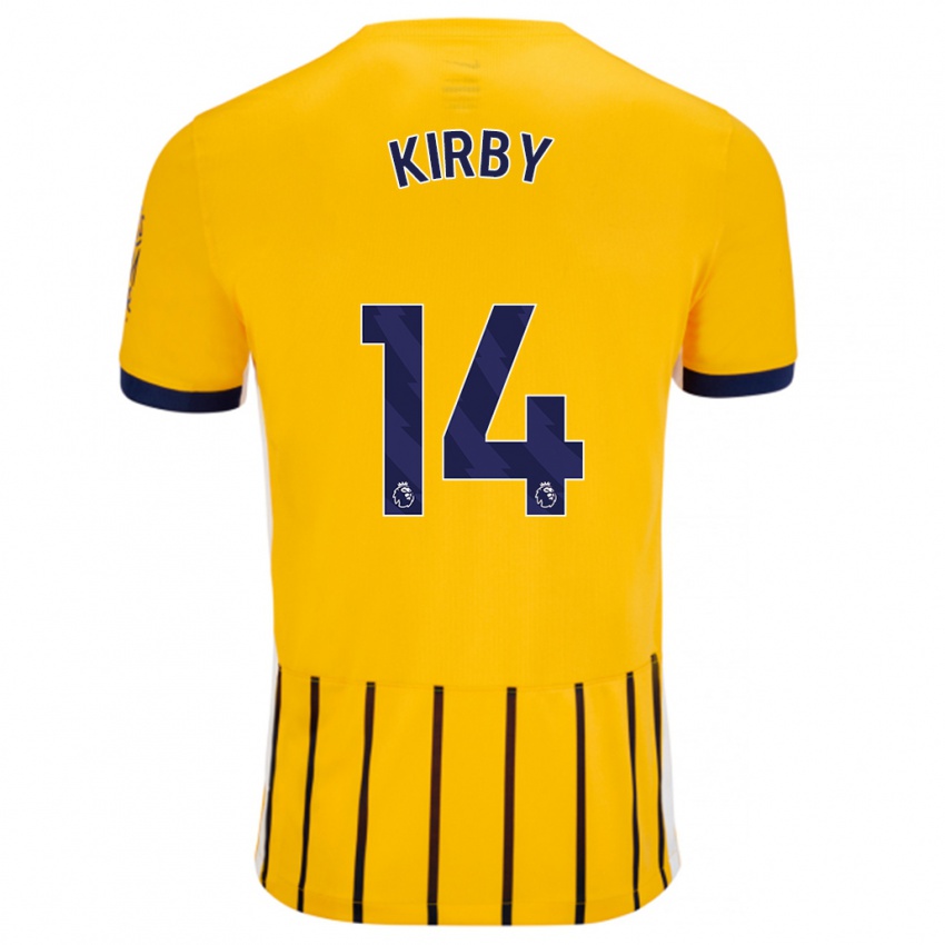 Dětské Fran Kirby #14 Zlaté Modré Proužky Daleko Hráčské Dresy 2024/25 Dres