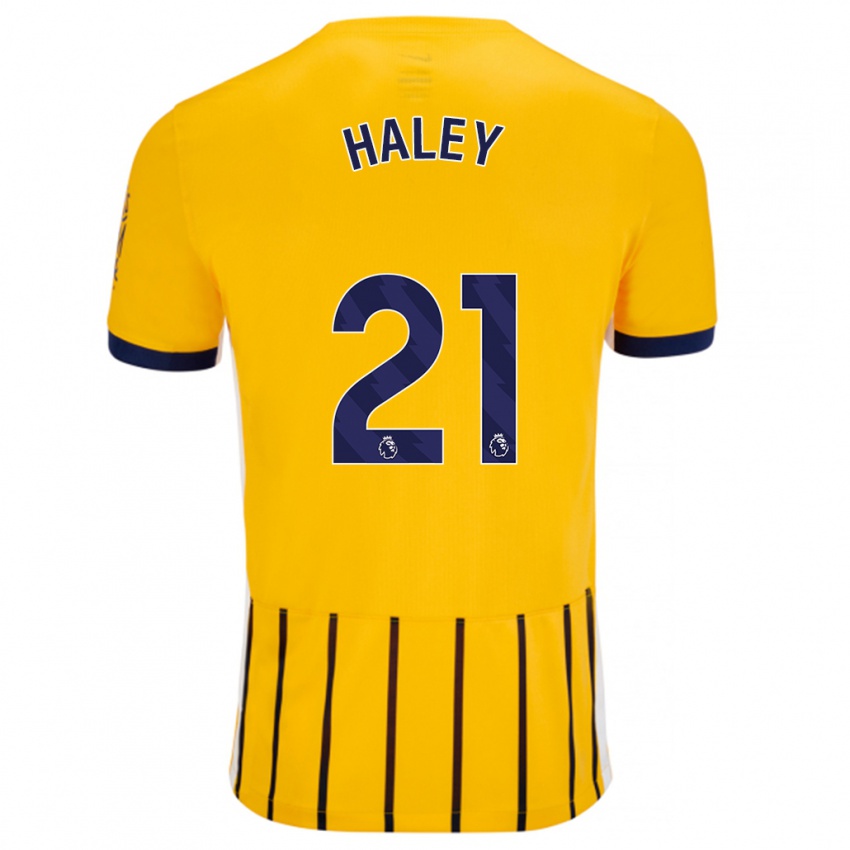 Dětské Madison Haley #21 Zlaté Modré Proužky Daleko Hráčské Dresy 2024/25 Dres