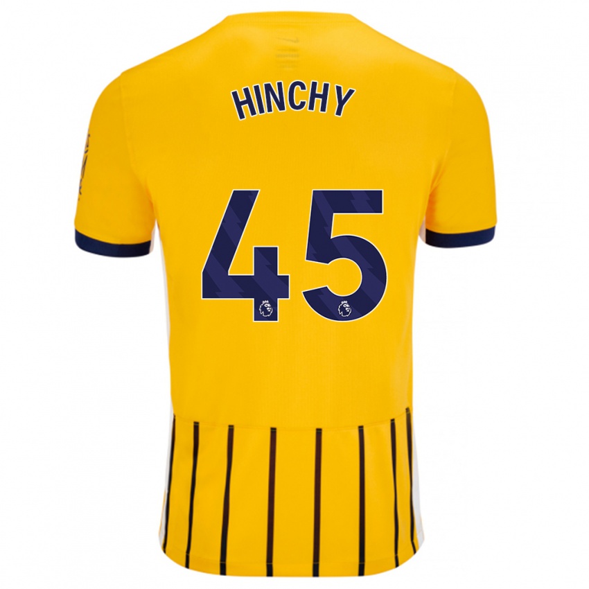 Dětské Jack Hinchy #45 Zlaté Modré Proužky Daleko Hráčské Dresy 2024/25 Dres