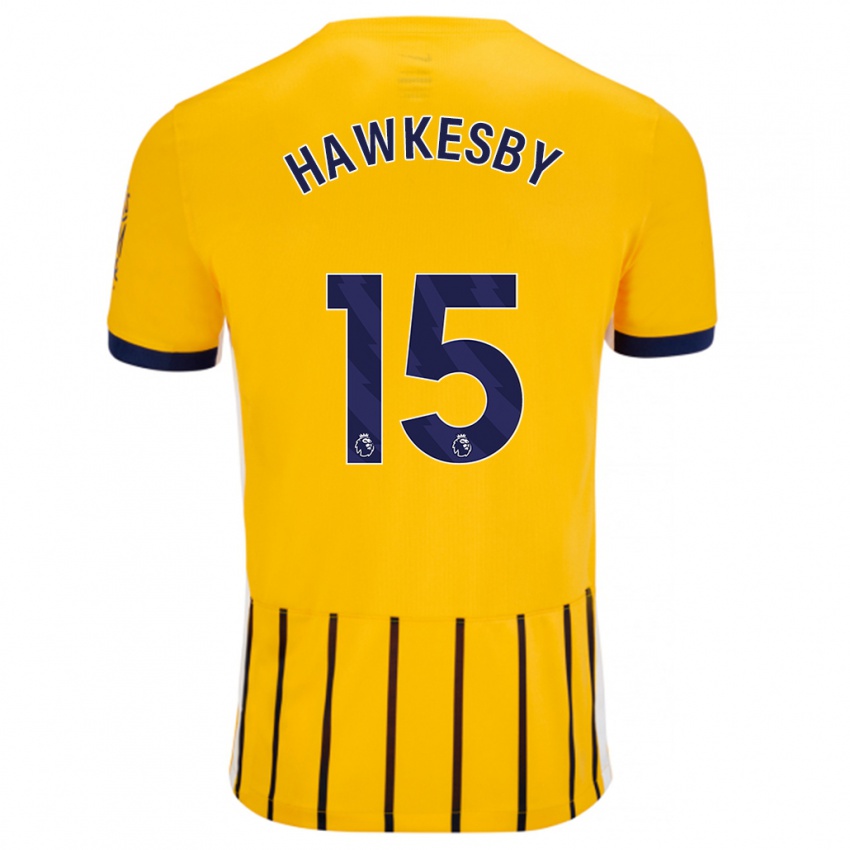 Dětské Mackenzie Hawkesby #15 Zlaté Modré Proužky Daleko Hráčské Dresy 2024/25 Dres