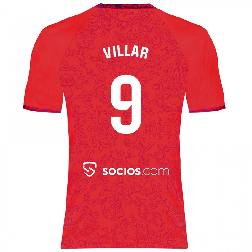 Dětské Iker Villar #9 Červený Daleko Hráčské Dresy 2024/25 Dres