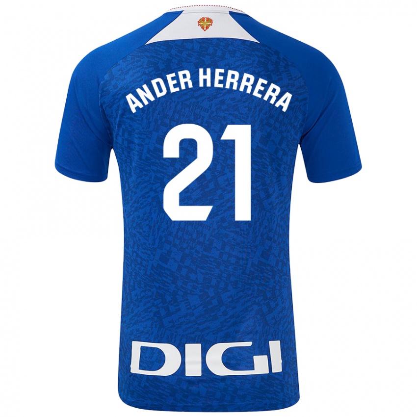 Dětské Ander Herrera #21 Královská Modř Daleko Hráčské Dresy 2024/25 Dres