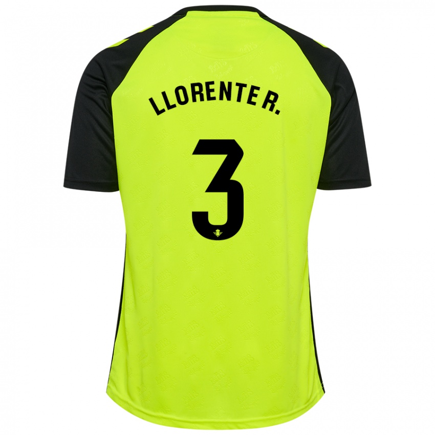 Dětské Diego Llorente #3 Fluorescenční Žlutá Černá Daleko Hráčské Dresy 2024/25 Dres