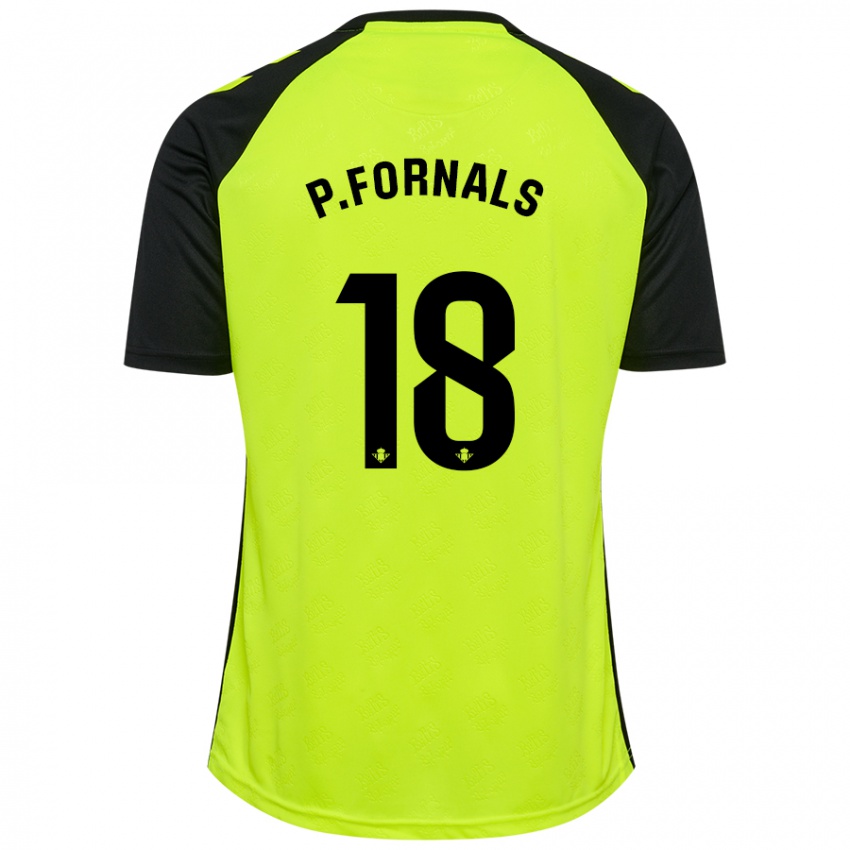 Dětské Pablo Fornals #18 Fluorescenční Žlutá Černá Daleko Hráčské Dresy 2024/25 Dres