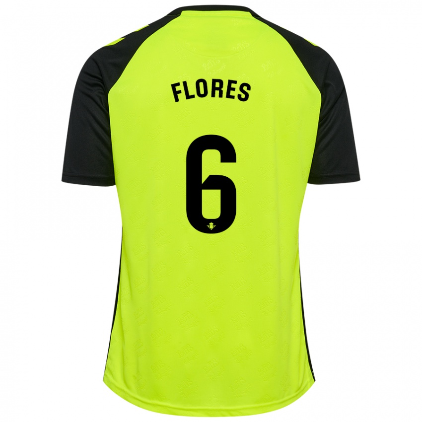 Dětské Mateo Flores #6 Fluorescenční Žlutá Černá Daleko Hráčské Dresy 2024/25 Dres