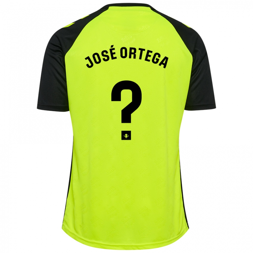 Dětské José Ortega #0 Fluorescenční Žlutá Černá Daleko Hráčské Dresy 2024/25 Dres