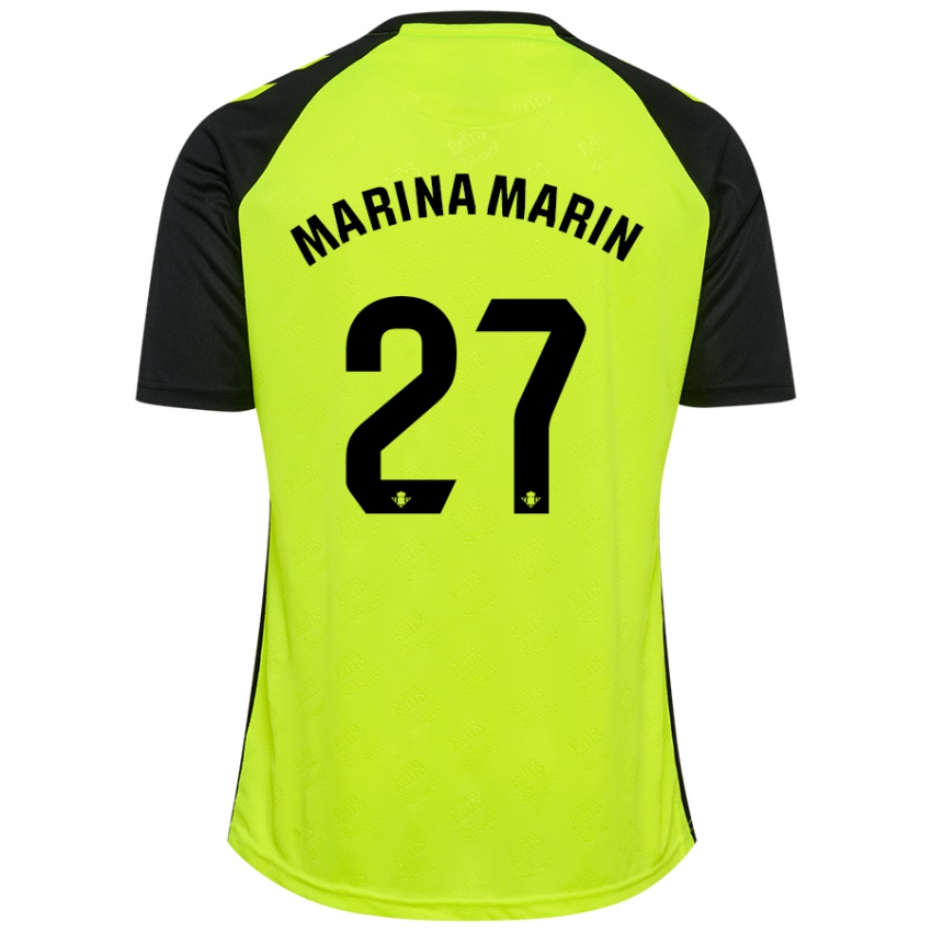 Dětské Marina Marín #27 Fluorescenční Žlutá Černá Daleko Hráčské Dresy 2024/25 Dres