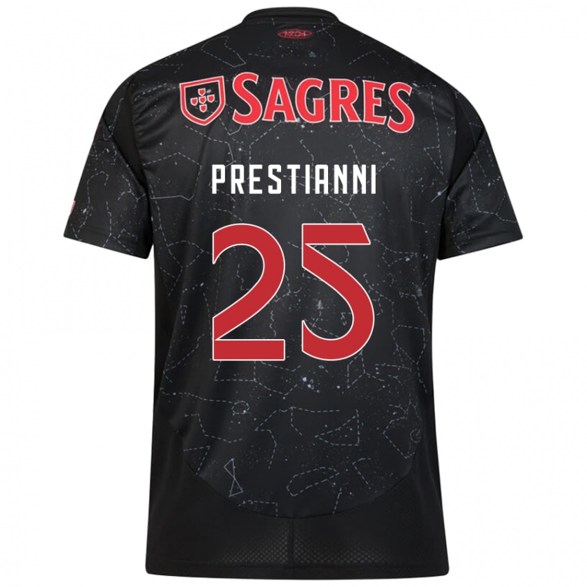 Dětské Gianluca Prestianni #25 Černá Červená Daleko Hráčské Dresy 2024/25 Dres