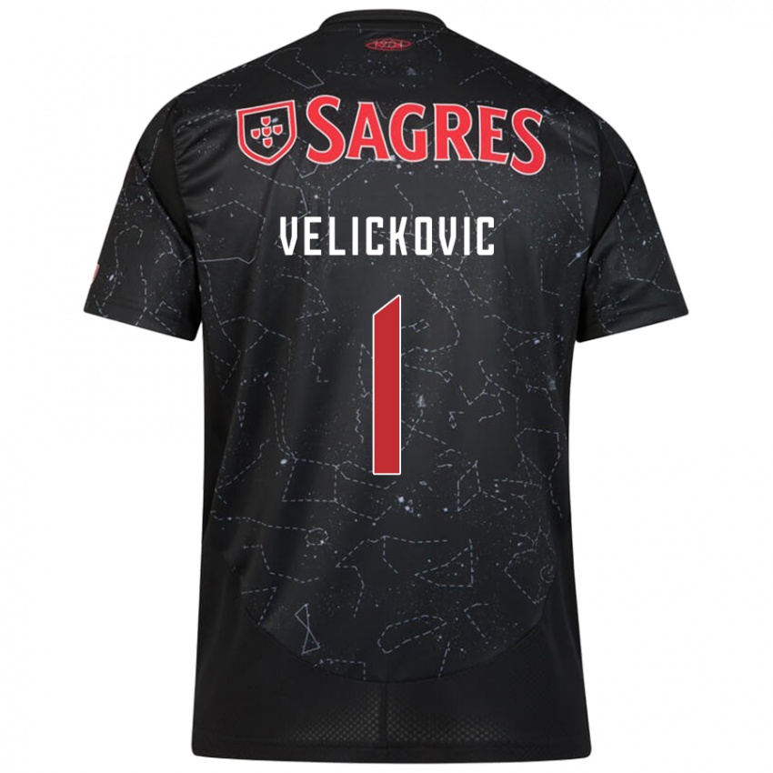 Dětské Luka Velickovic #1 Černá Červená Daleko Hráčské Dresy 2024/25 Dres