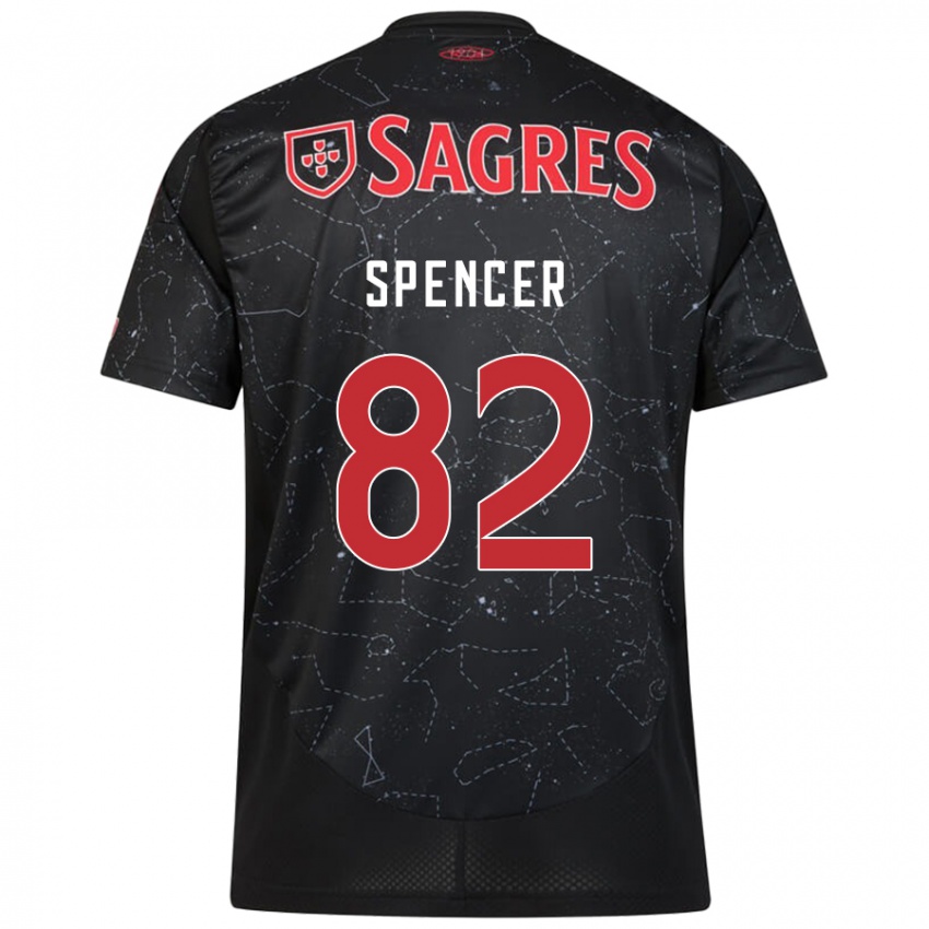 Dětské Diogo Spencer #82 Černá Červená Daleko Hráčské Dresy 2024/25 Dres