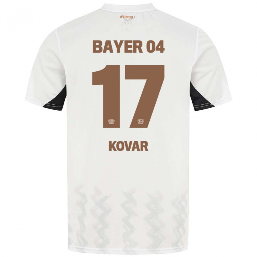 Dětské Matej Kovar #17 Bílá Černá Daleko Hráčské Dresy 2024/25 Dres