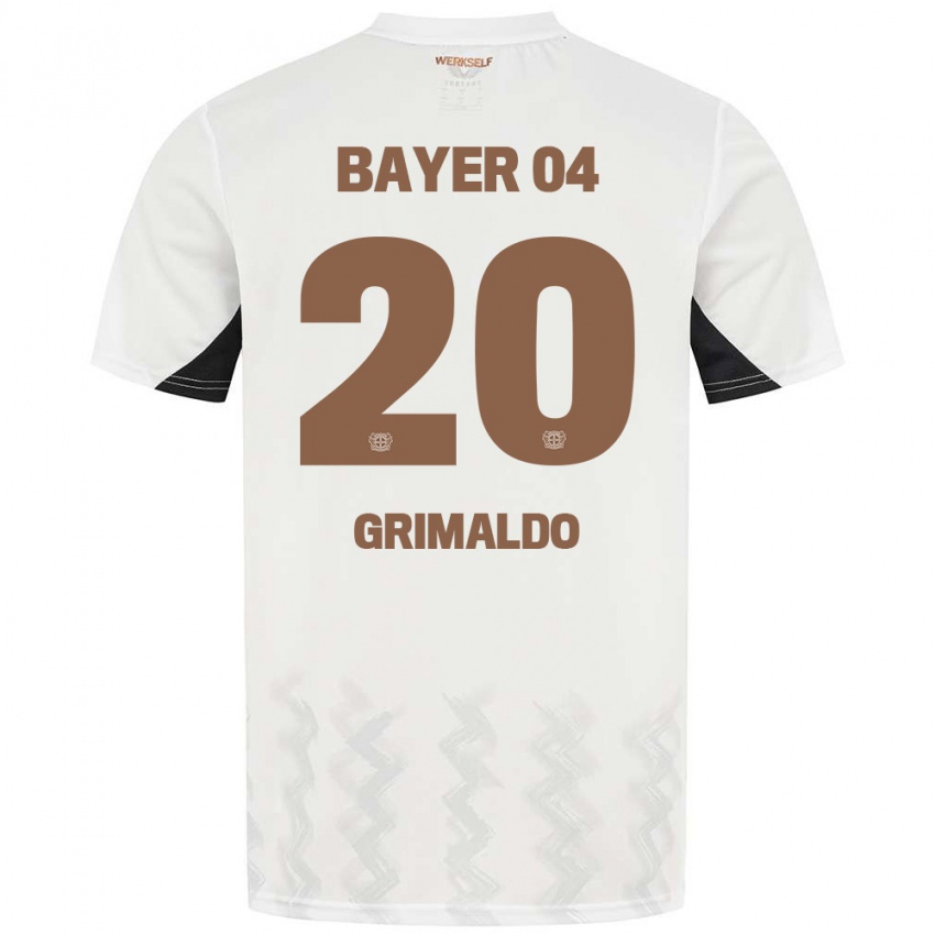 Dětské Alejandro Grimaldo #20 Bílá Černá Daleko Hráčské Dresy 2024/25 Dres