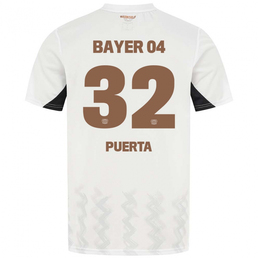 Dětské Gustavo Puerta #32 Bílá Černá Daleko Hráčské Dresy 2024/25 Dres