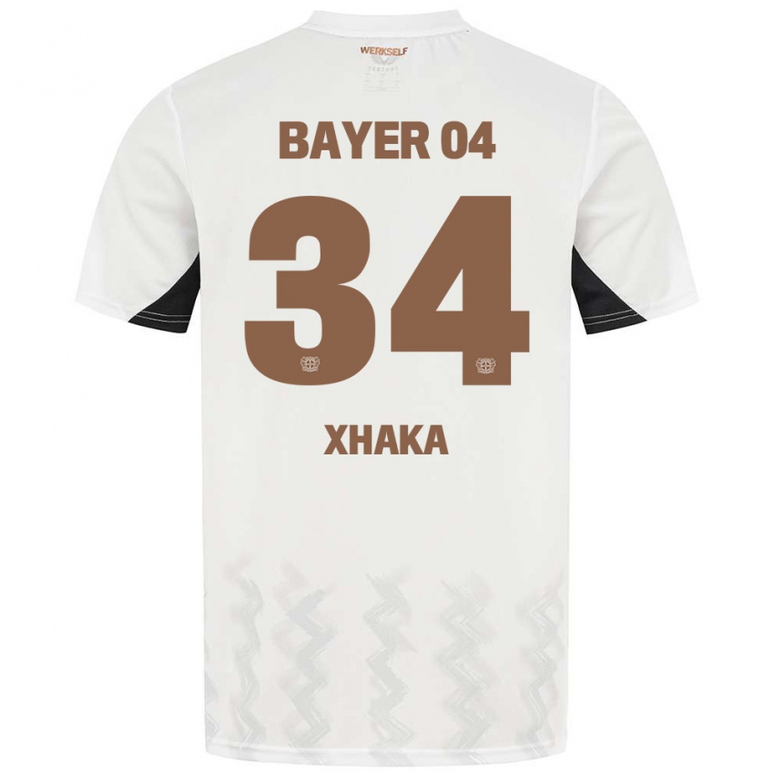 Dětské Granit Xhaka #34 Bílá Černá Daleko Hráčské Dresy 2024/25 Dres