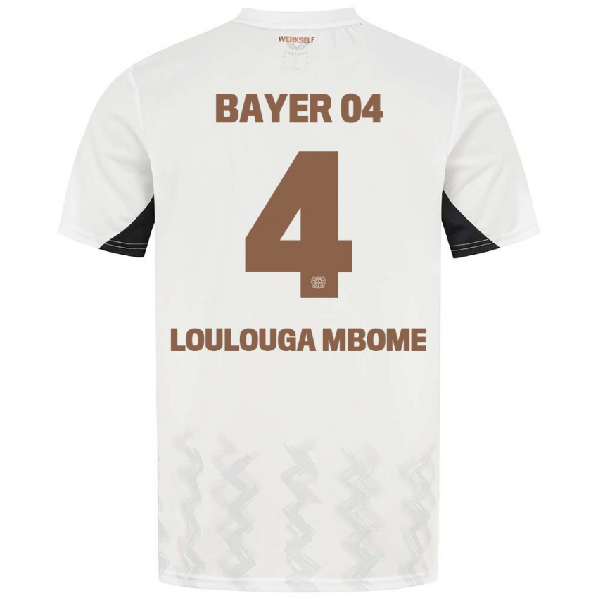 Dětské Adrien Loulouga Mbome #4 Bílá Černá Daleko Hráčské Dresy 2024/25 Dres