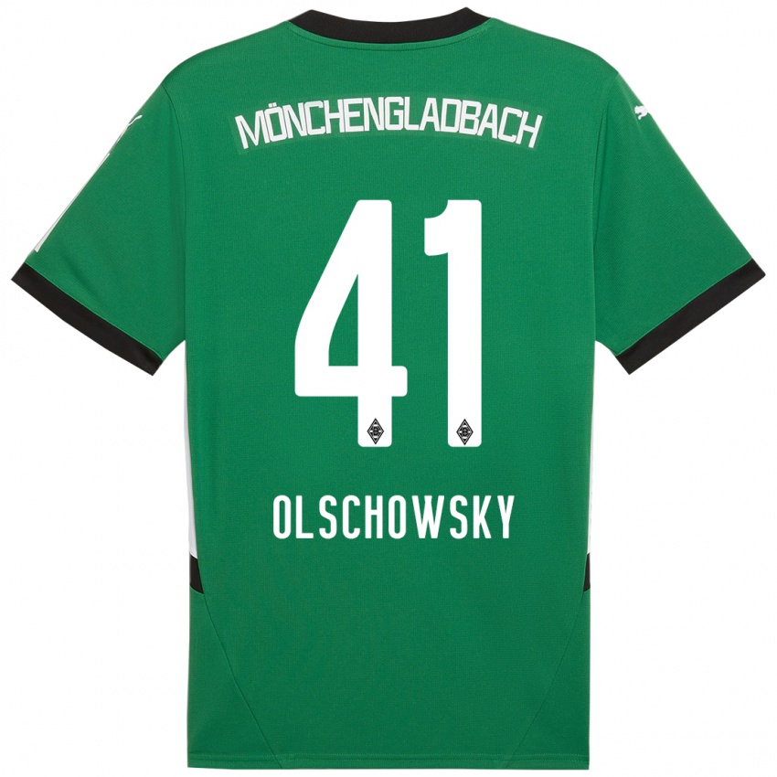 Dětské Jan Olschowsky #41 Zelená Bílá Daleko Hráčské Dresy 2024/25 Dres