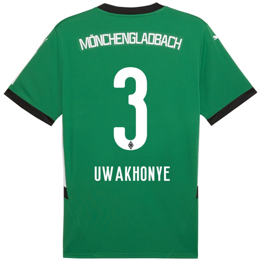 Dětské Joshua Uwakhonye #3 Zelená Bílá Daleko Hráčské Dresy 2024/25 Dres