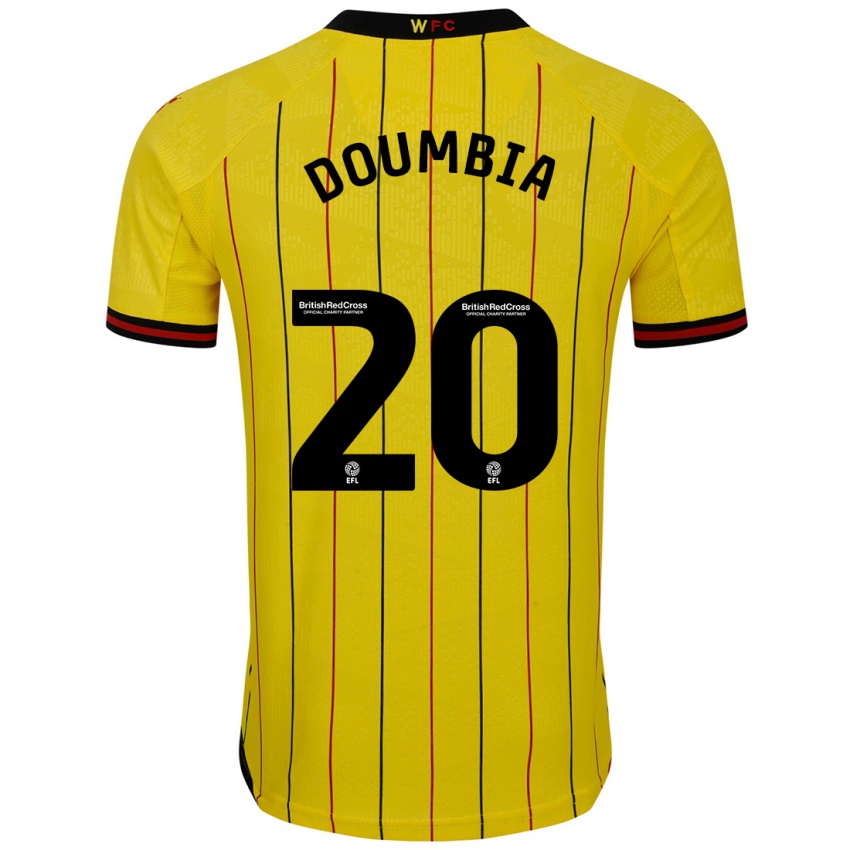 Pánské Mamadou Doumbia #20 Žlutá Černá Domů Hráčské Dresy 2024/25 Dres