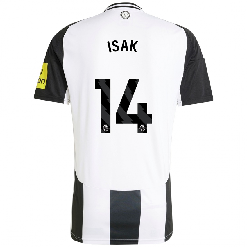 Pánské Alexander Isak #14 Bílá Černá Domů Hráčské Dresy 2024/25 Dres