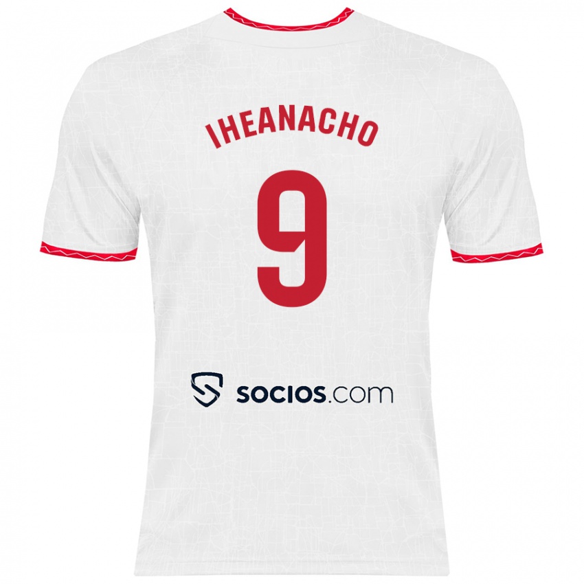 Pánské Kelechi Iheanacho #9 Bílá Červená Domů Hráčské Dresy 2024/25 Dres