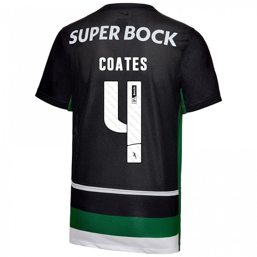 Pánské Sebastian Coates #4 Černá Bílá Zelená Domů Hráčské Dresy 2024/25 Dres